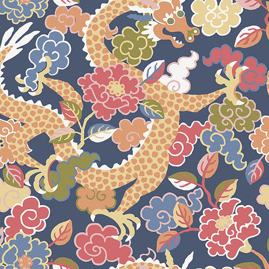 Purchase 4120-72007 A-Street Wallpaper, Yanci Orange Dragon - Middleton