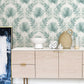 Purchase 4121-26912 A-Street Wallpaper, Calla Teal Painted Palm Wallpaper - Mylos12