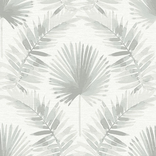 Purchase 4121-26915 A-Street Wallpaper, Calla Grey Painted Palm Wallpaper - Mylos