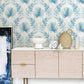 Purchase 4121-26916 A-Street Wallpaper, Calla Blue Painted Palm Wallpaper - Mylos12