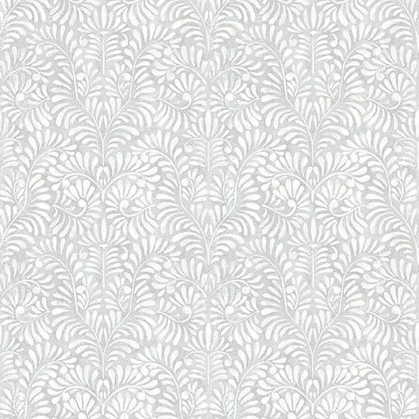 Purchase 4121-26921 A-Street Wallpaper, Elma Sterling Fiddlehead Wallpaper - Mylos