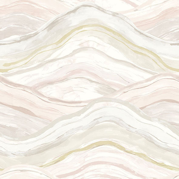 Purchase 4121-26923 A-Street Wallpaper, Dorea Pastel Striated Waves Wallpaper - Mylos