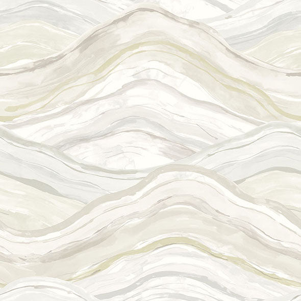 Purchase 4121-26926 A-Street Wallpaper, Dorea Champagne Striated Waves Wallpaper - Mylos