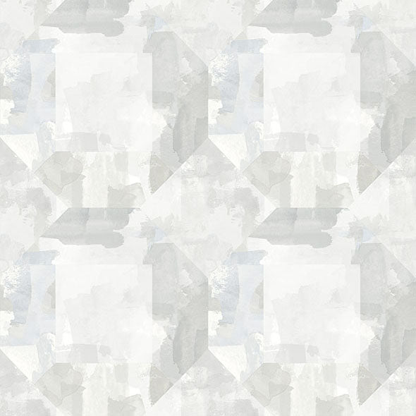 Purchase 4121-26944 A-Street Wallpaper, Perrin Light Grey Gem Geometric Wallpaper - Mylos