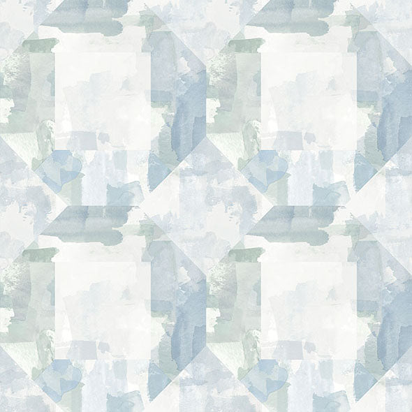 Purchase 4121-26946 A-Street Wallpaper, Perrin Blue Gem Geometric Wallpaper - Mylos