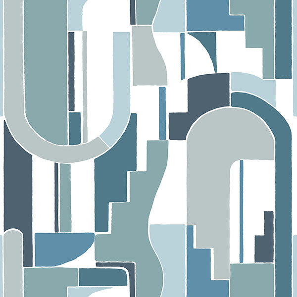 Purchase 4121-72204 A-Street Wallpaper, Odele Honey Geometric Archways Wallpaper - Mylos