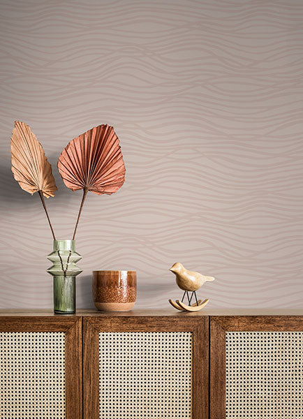 Purchase 4121-72208 A-Street Wallpaper, Galyn Dove Pearlescent Wave Wallpaper - Mylos1