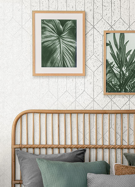 Purchase 4125-26700 Advantage Wallpaper, Hayden White Concrete Trellis - Fusion12