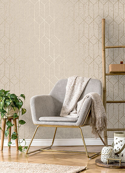 Purchase 4125-26702 Advantage Wallpaper, Hayden Bone Concrete Trellis - Fusion1