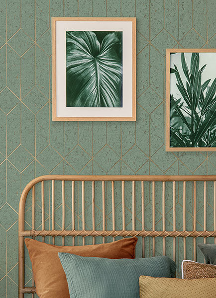 Purchase 4125-26704 Advantage Wallpaper, Hayden Mint Concrete Trellis - Fusion12