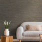 Purchase 4125-26716 Advantage Wallpaper, Alton Black Faux Grasscloth - Fusion12