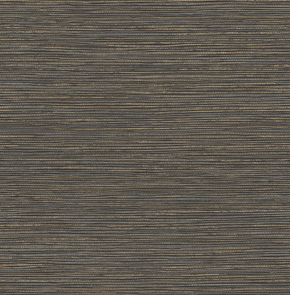 Purchase 4125-26716 Advantage Wallpaper, Alton Black Faux Grasscloth - Fusion