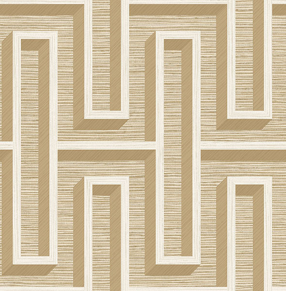 Purchase 4125-26721 Advantage Wallpaper, Henley Wheat Geometric Grasscloth - Fusion