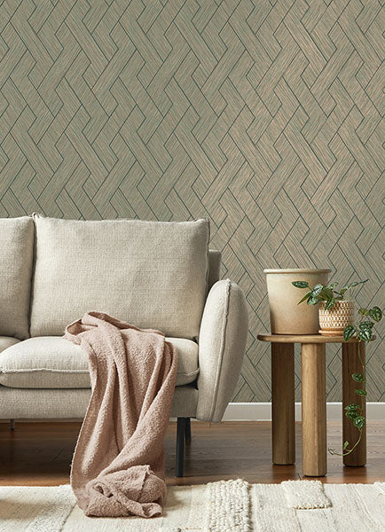 Purchase 4125-26726 Advantage Wallpaper, Ember Copper Geometric Basketweave - Fusion12