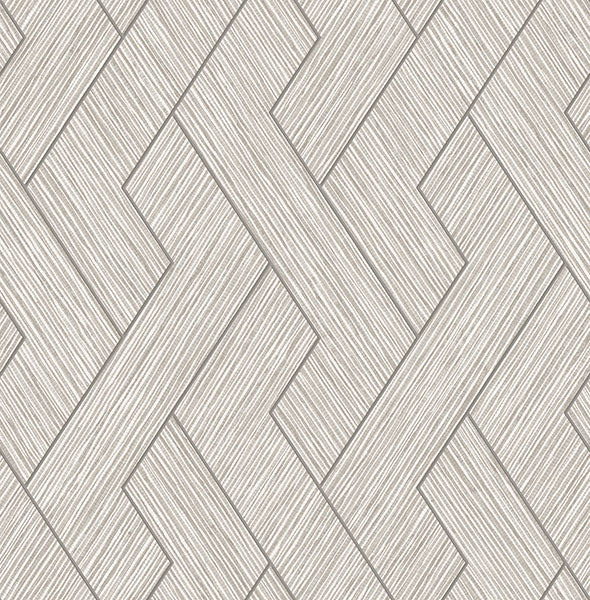 Purchase 4125-26728 Advantage Wallpaper, Ember Light Grey Geometric Basketweave - Fusion