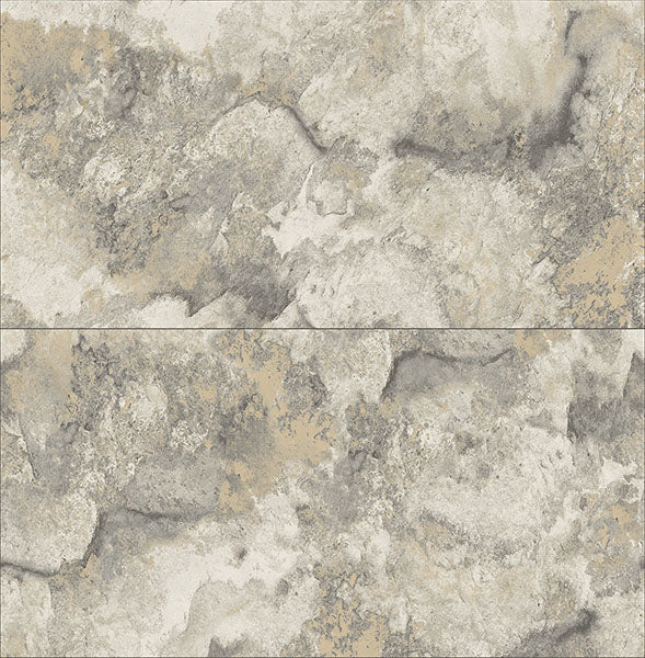 Purchase 4125-26731 Advantage Wallpaper, Aria Light Grey Marbled Tile - Fusion