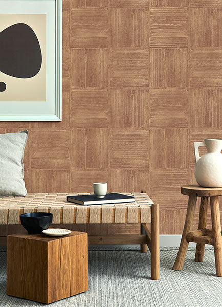Purchase 4125-26736 Advantage Wallpaper, Jasper Rust Block Texture - Fusion1