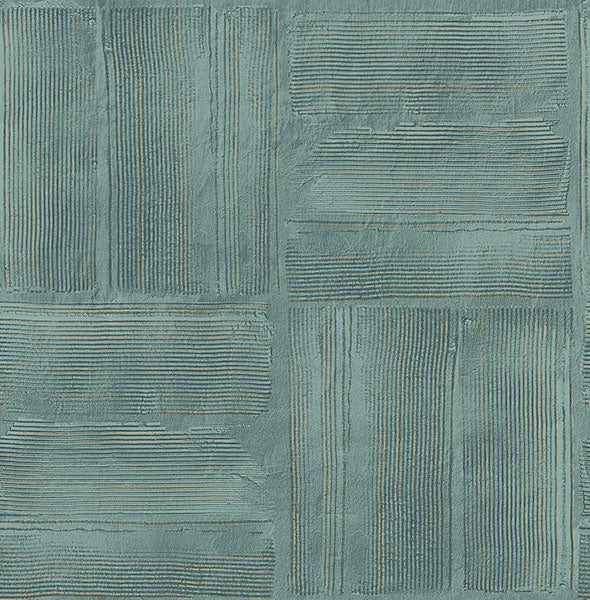 Purchase 4125-26737 Advantage Wallpaper, Jasper Teal Block Texture - Fusion