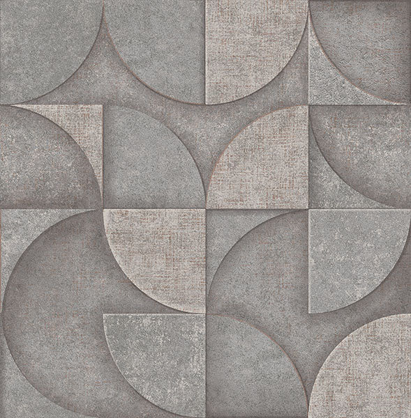 Purchase 4125-26749 Advantage Wallpaper, Addison Grey Retro Geo - Fusion