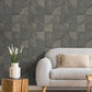 Purchase 4125-26750 Advantage Wallpaper, Addison Charcoal Retro Geo - Fusion12