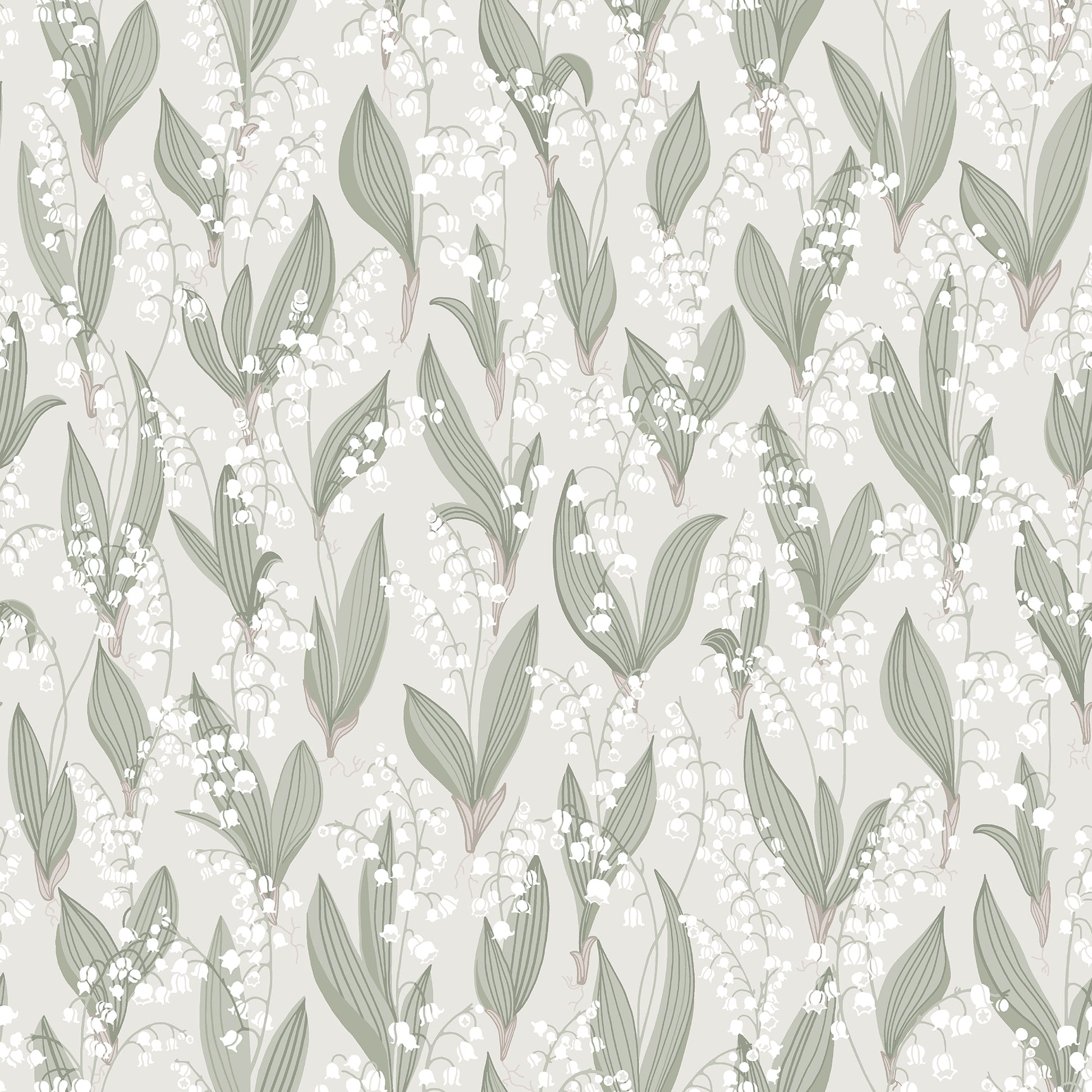 479-18 Liljekonvalj spring green, Kolonin by Sandberg Wallpaper