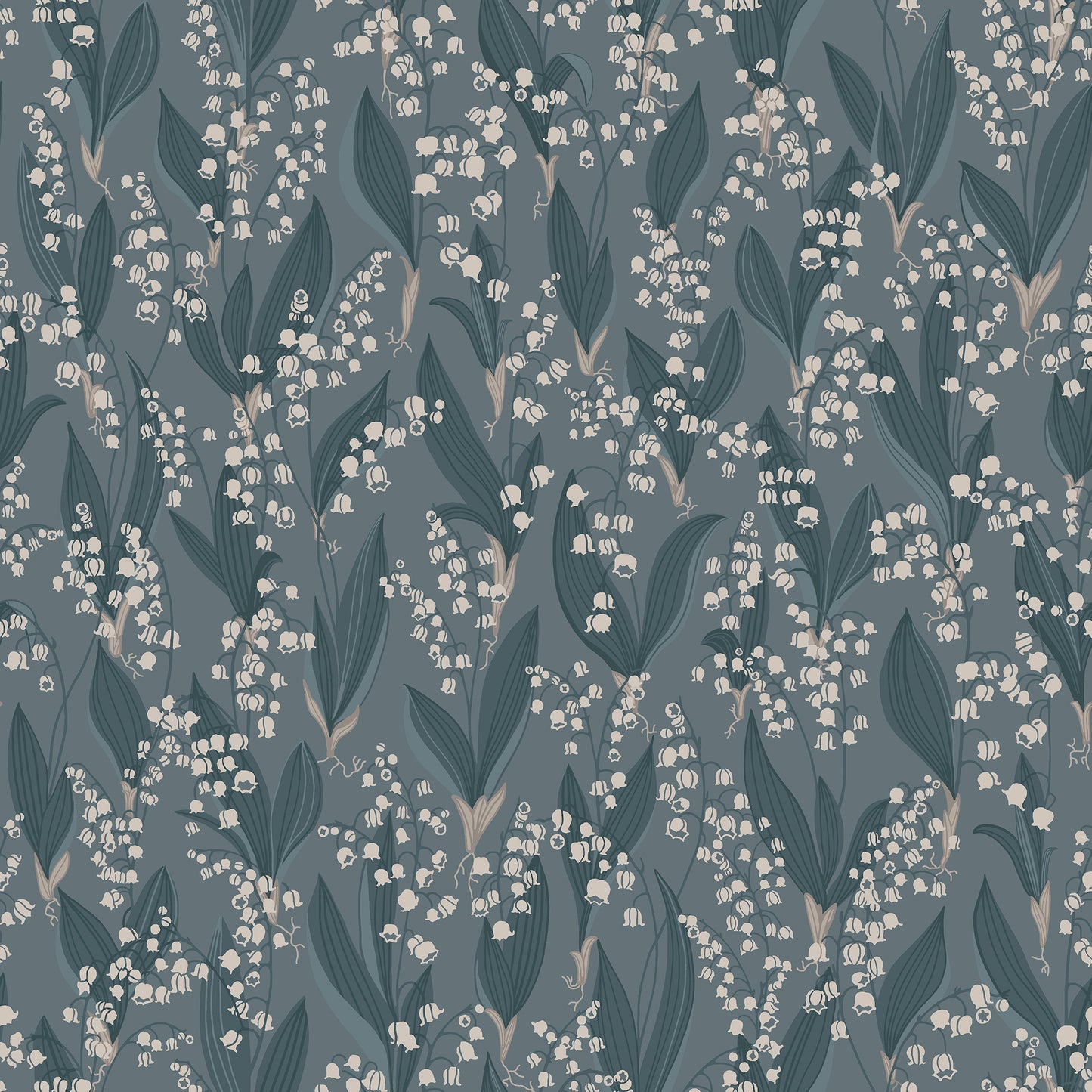 479-56 Liljekonvalj indigo blue, Kolonin by Sandberg Wallpaper