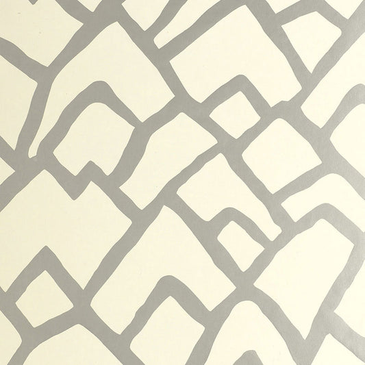 View 5003300 Zimba Silver by Schumacher Wallpaper
