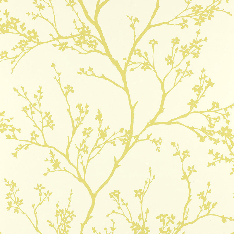 Acquire 5003342 Twiggy Soft Chartreuse by Schumacher Wallpaper
