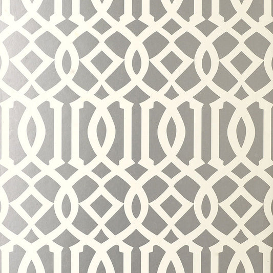 Buy 5003362 Imperial Trellis Silver by Schumacher Wallpaper