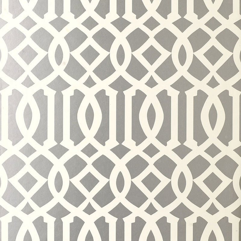 Buy 5003362 Imperial Trellis Silver by Schumacher Wallpaper