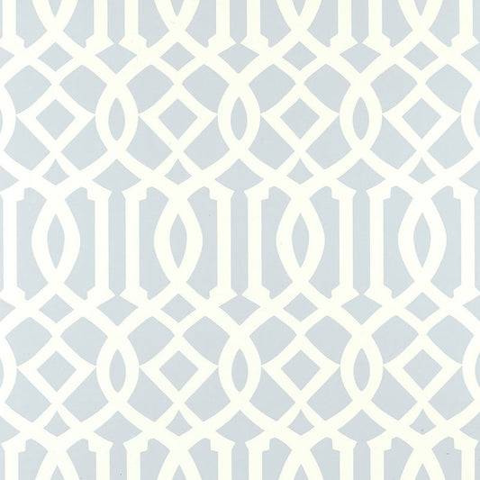 View 5003363 Imperial Trellis Soft Aqua by Schumacher Wallpaper