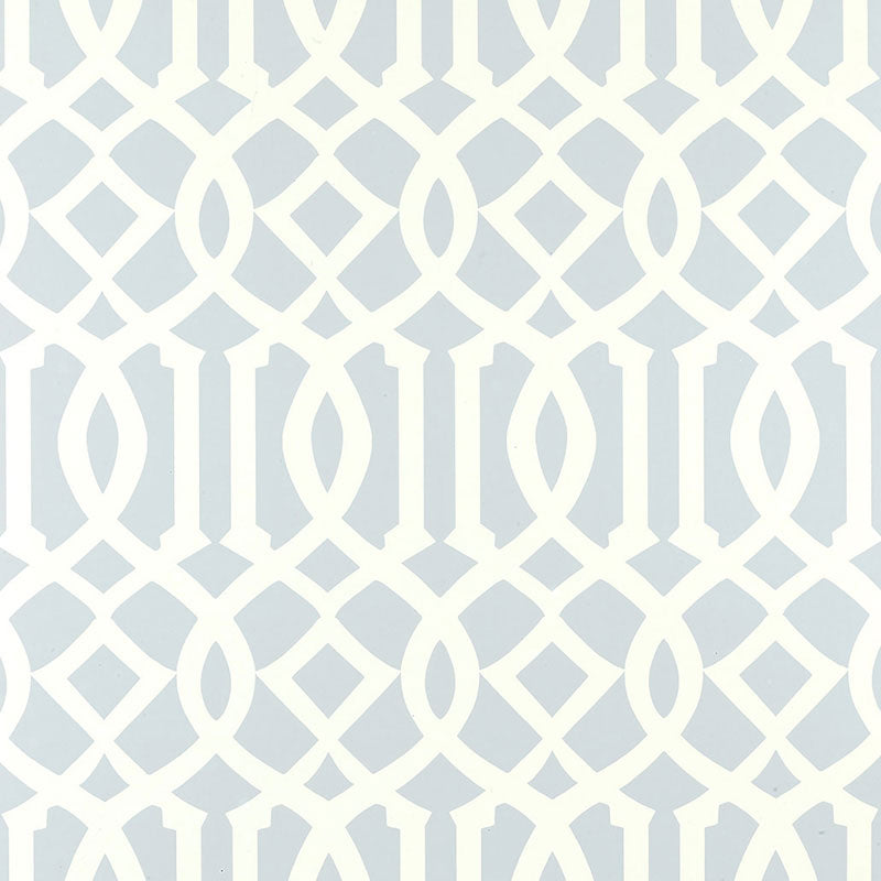 View 5003363 Imperial Trellis Soft Aqua by Schumacher Wallpaper