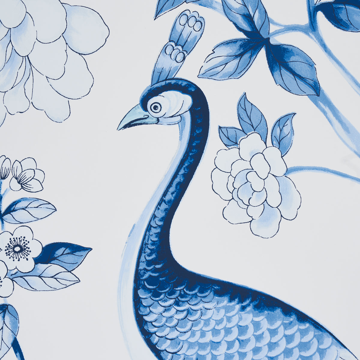Select 5004081 Oiseaux Et Fleurs Porcelain by Schumacher Wallpaper