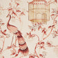View 5004082 Oiseaux Et Fleurs Cinnabar by Schumacher Wallpaper