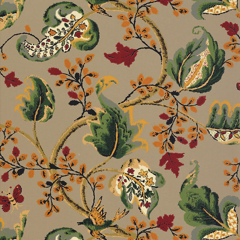 Acquire 5004100 Fox Hollow Multi On Flannel by Schumacher Wallpaper