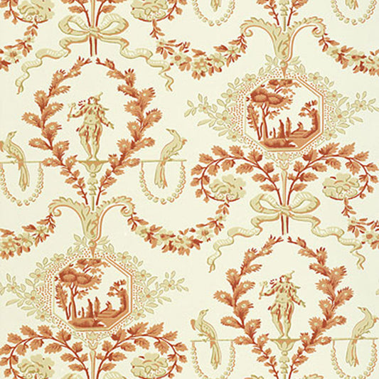 Acquire 5004111 Jester Arabesque Terra Cotta by Schumacher Wallpaper