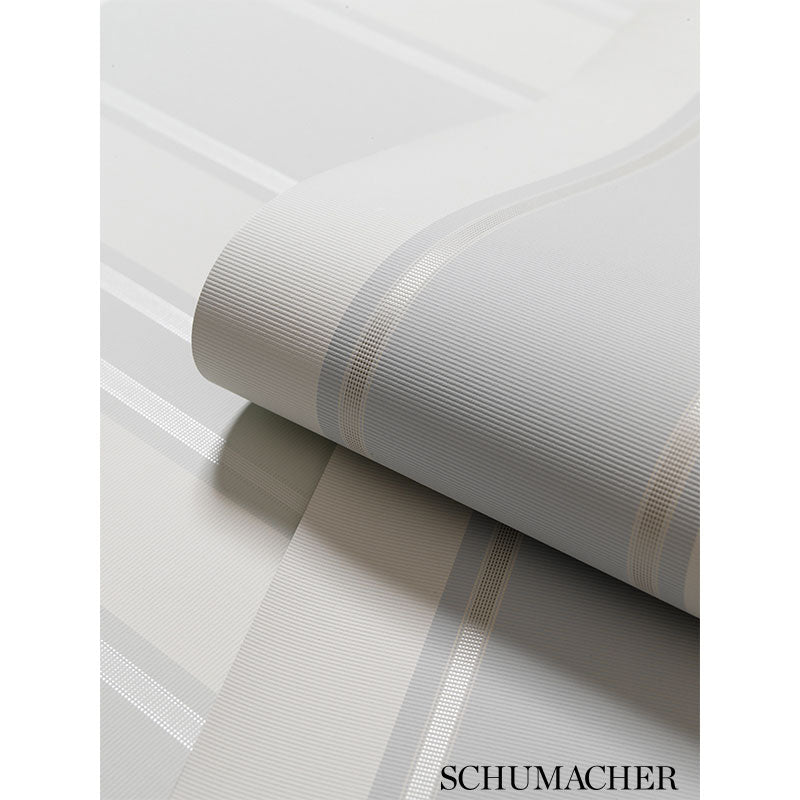 Purchase 5004562 Morgan Stripe Greige by Schumacher Wallpaper