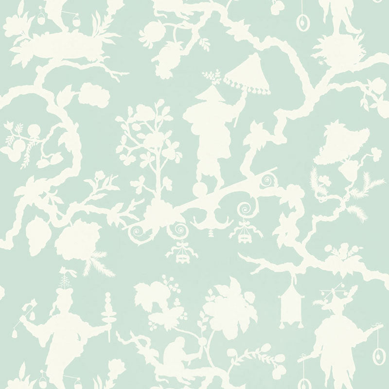 Looking for 5005153 Shantung Silhouette Print Mineral by Schumacher Wallpaper