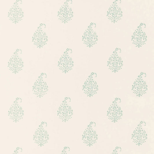 View 5005282 Kerala Paisley Water Blue by Schumacher Wallpaper