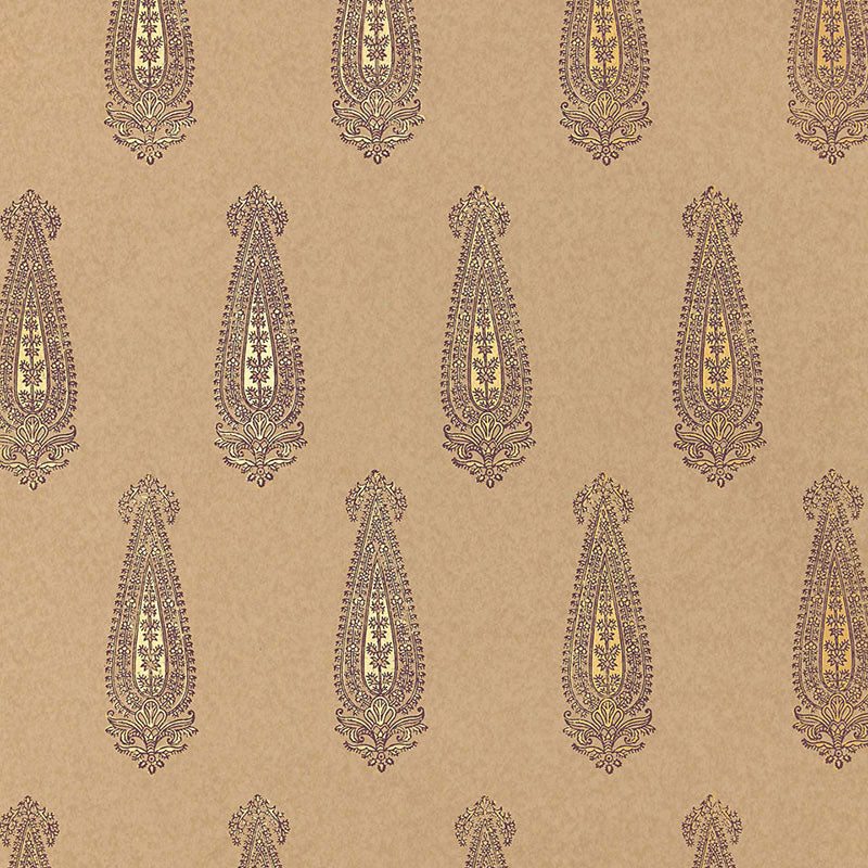 Acquire 5005333 Katara Paisley Aubergine and Gilt by Schumacher Wallpaper