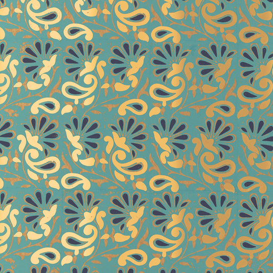 Buy 5005343 Rampura Turquoise by Schumacher Wallpaper