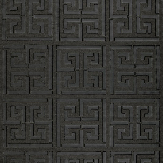 Order 5005692 Greek Key Sisal Jet by Schumacher Wallpaper