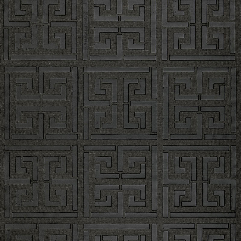 Order 5005692 Greek Key Sisal Jet by Schumacher Wallpaper
