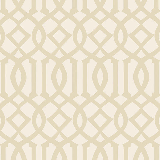 Acquire 5005802 Imperial Trellis Ii Sand   Ivory by Schumacher Wallpaper