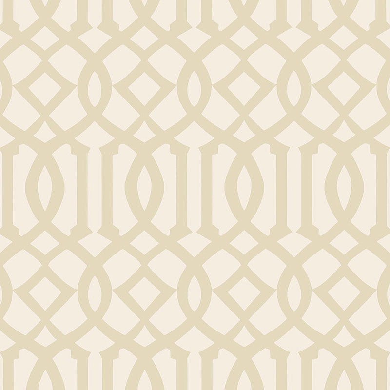 Acquire 5005802 Imperial Trellis Ii Sand   Ivory by Schumacher Wallpaper