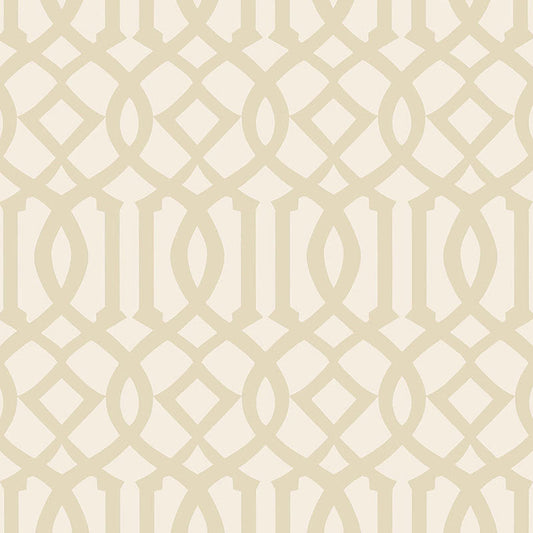 Acquire 5005802 Imperial Trellis Ii Sand   Ivory by Schumacher Wallpaper