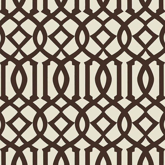 Shop 5005803 Imperial Trellis Ii Java   Cream by Schumacher Wallpaper
