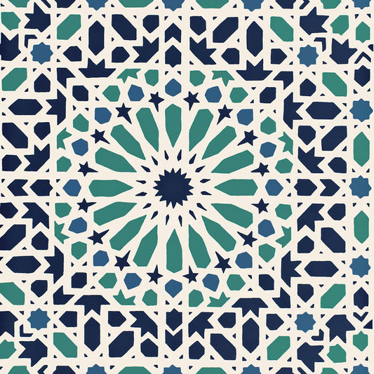 Save on 5005960 Nasrid Palace Mosaic Aegean by Schumacher Wallpaper