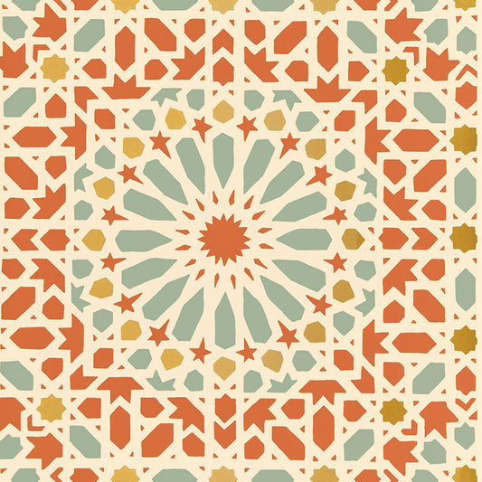 Search 5005962 Nasrid Palace Mosaic Persimmon by Schumacher Wallpaper