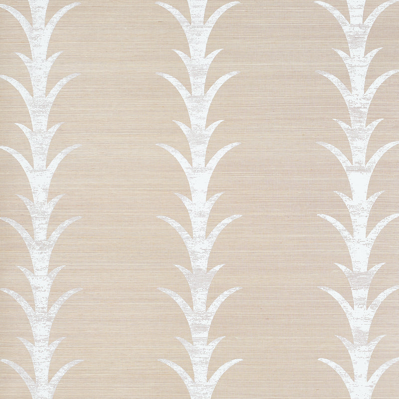 Select 5006052 Acanthus Stripe Fog and Chalk by Schumacher Wallpaper